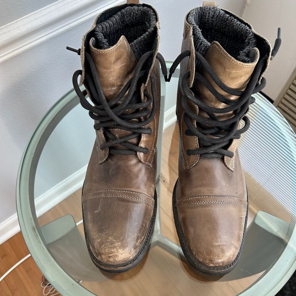 Aldo Men's Tan Leather Lace-Up Boots